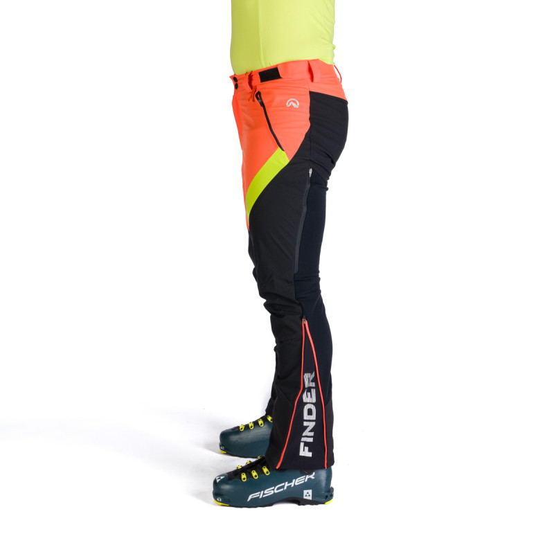 Pantaloni da sci alpinismo da uomo Northfinder RYSY 3 NO-36613SKP Nero-Arancio